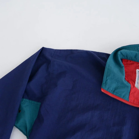 VTG 90S Gear For Sports Navy Green Half Zip Pullover Nautical Windbreaker Jacket - Picture 10 of 10